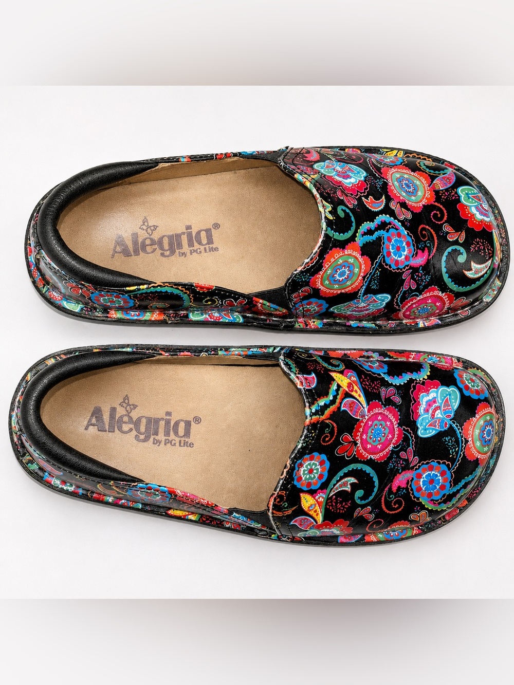 Alegria Debra Floral Mary Jane Clogs Size 34‎ Paisley Party Boho Leather Comfy! - Picture 4 of 7